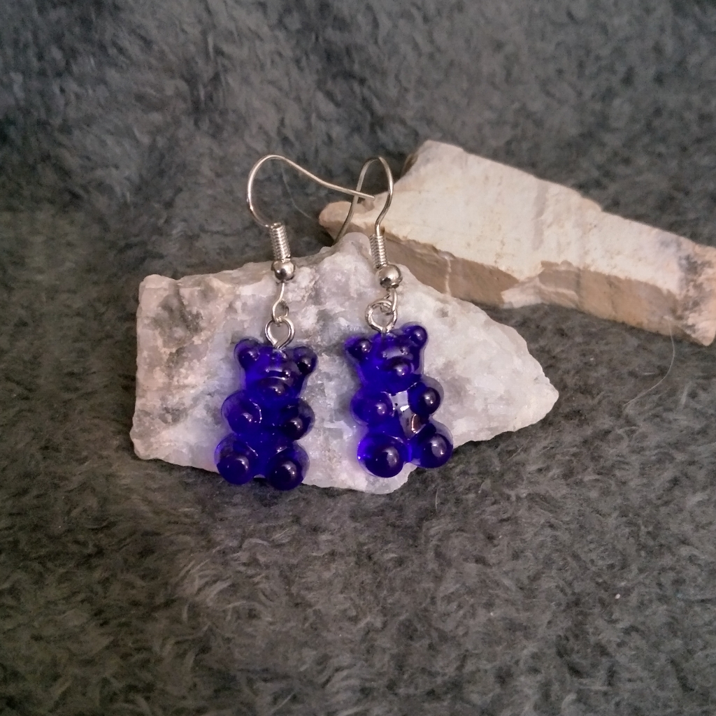 Blue Gummy Bear Earrings